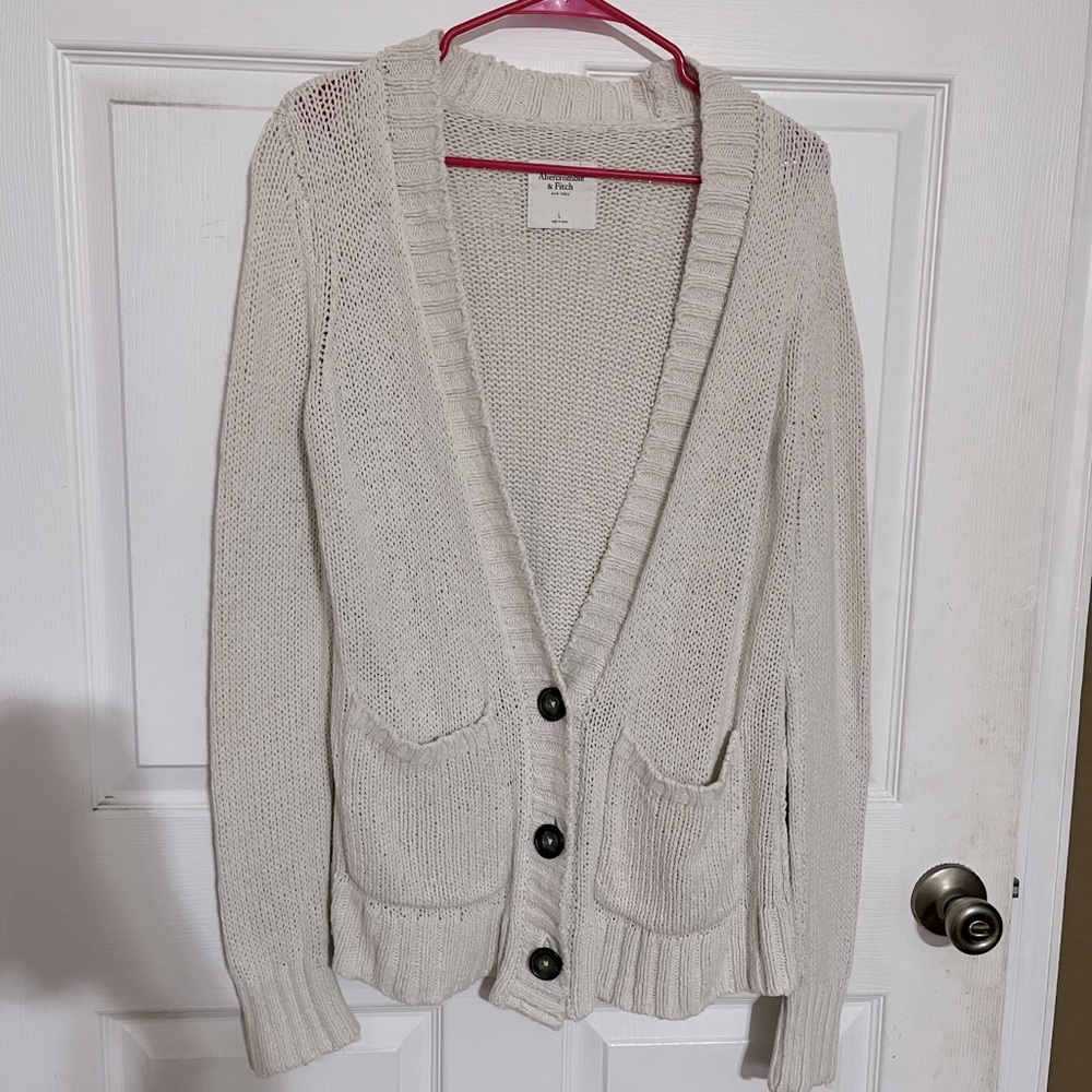 Abercrombie & Fitch | Cream Button Up Cardigan - Sz L